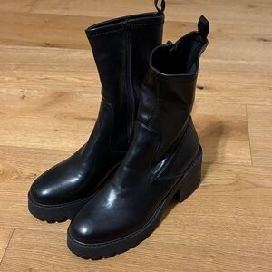 DV by Dolce Vita NWOT Black Faux Leather Combat Boots size 10